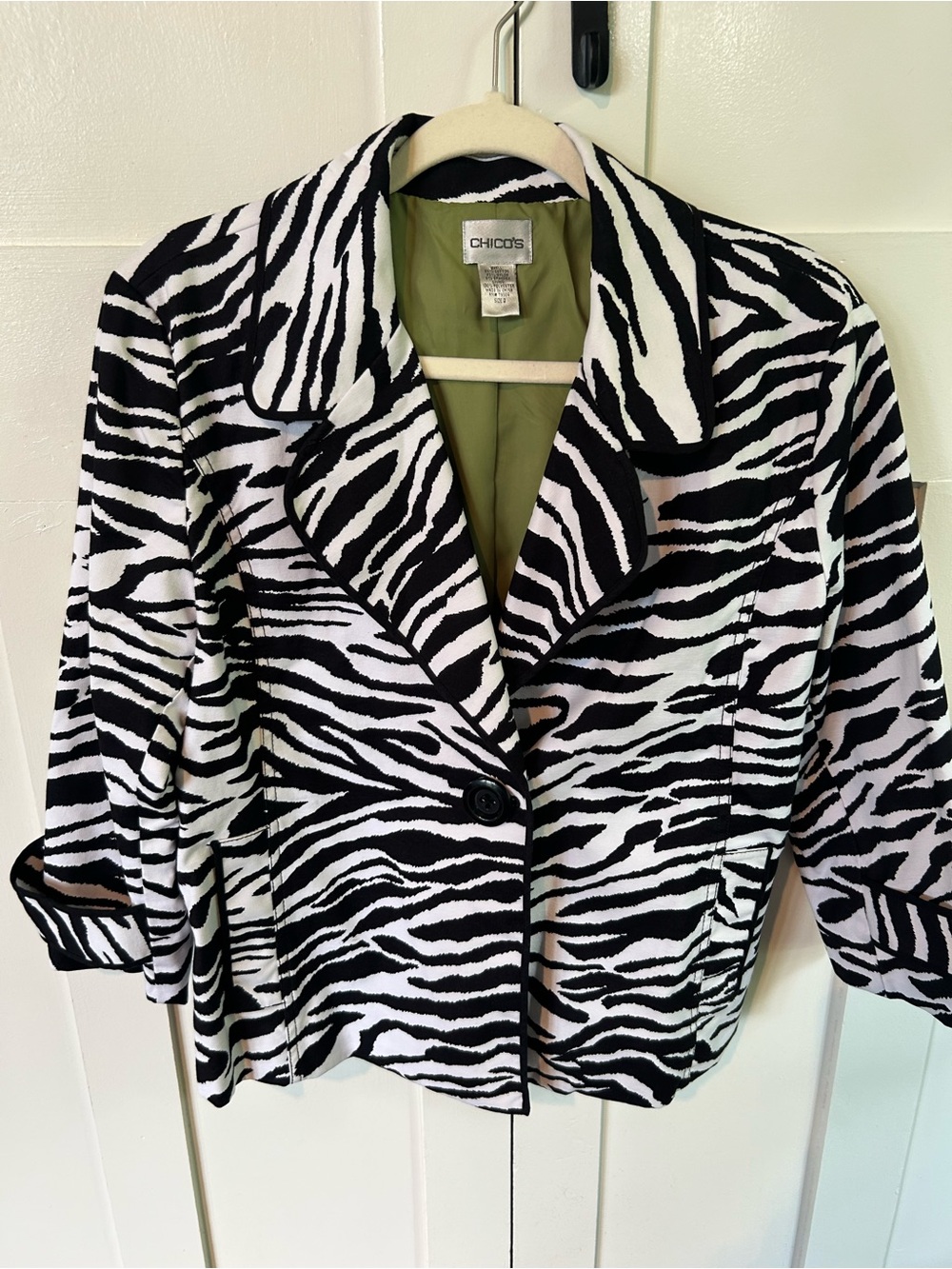 Chico's Zebra Print Blazer Size 2 - Women's Size 12